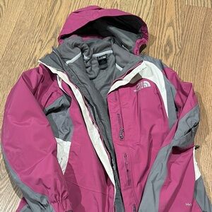 The North Face Pink and Gray snow Jacket size medium